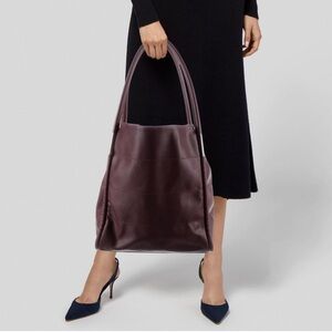 Neiman Marcus Burgundy Leather Tote Bag